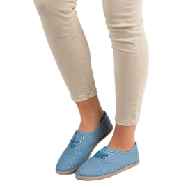 Tenisówki W Kropki niebieskie 1