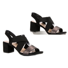 Filippo Sandały Z Brokatem Vinceza czarne 2