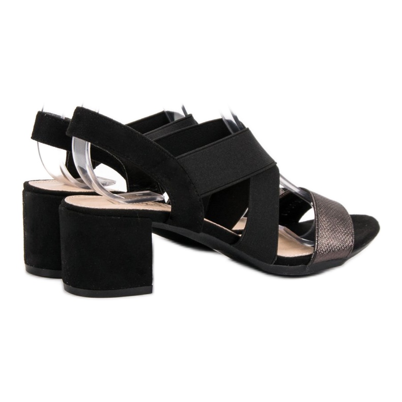 Filippo Sandały Z Brokatem Vinceza czarne 1