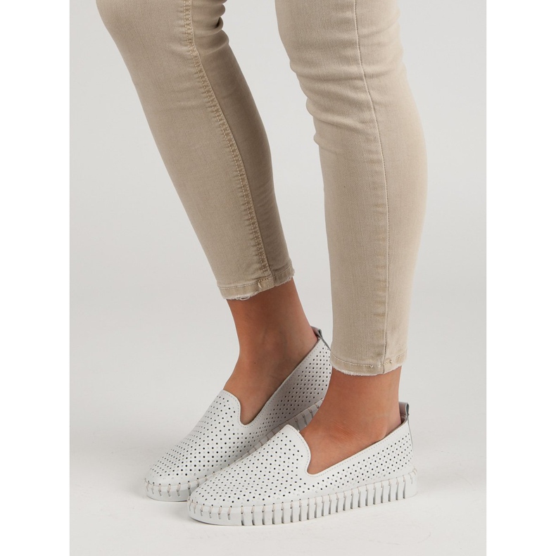 Filippo Białe Skórzane Lordsy 1