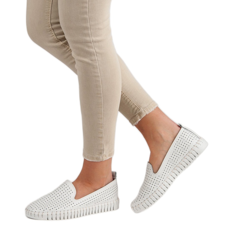 Filippo Białe Skórzane Lordsy 2