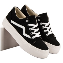 Kylie Modne Czarne Trampki 1