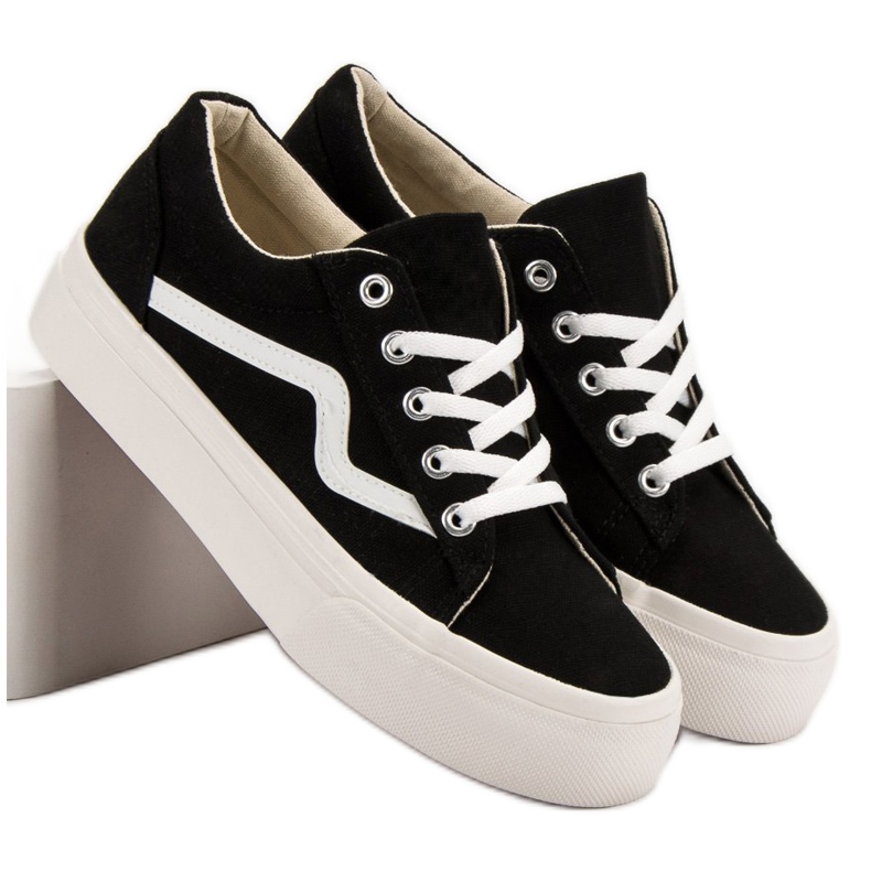 Kylie Modne Czarne Trampki 1