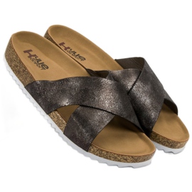 Kylie Wygodne Szare Klapki 2