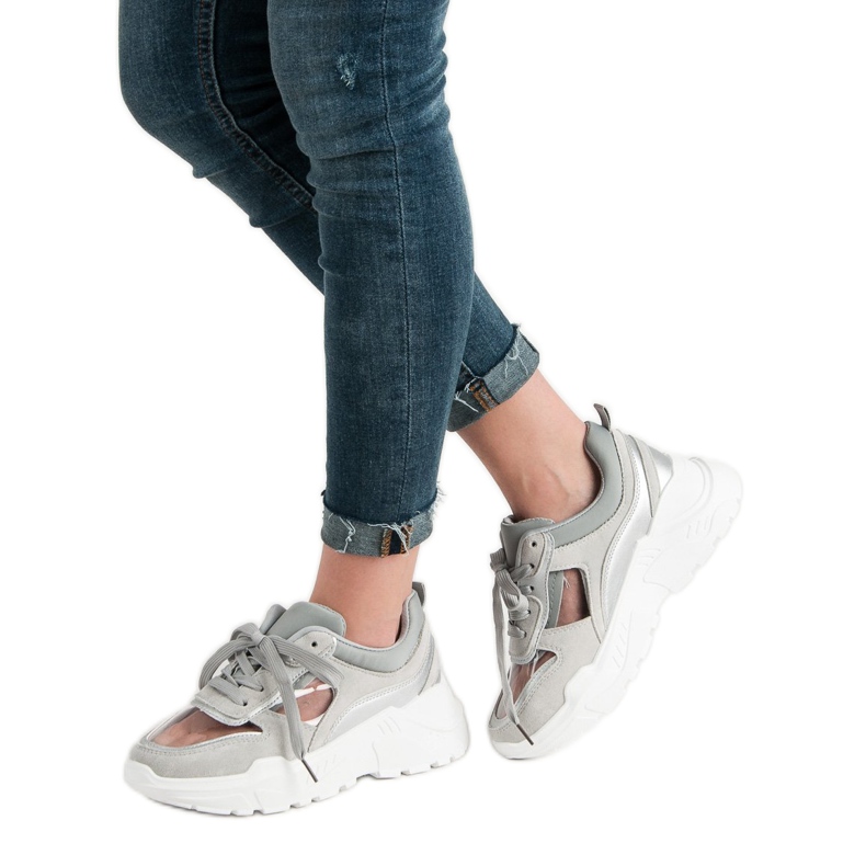 Transparentne Sneakersy szare 2