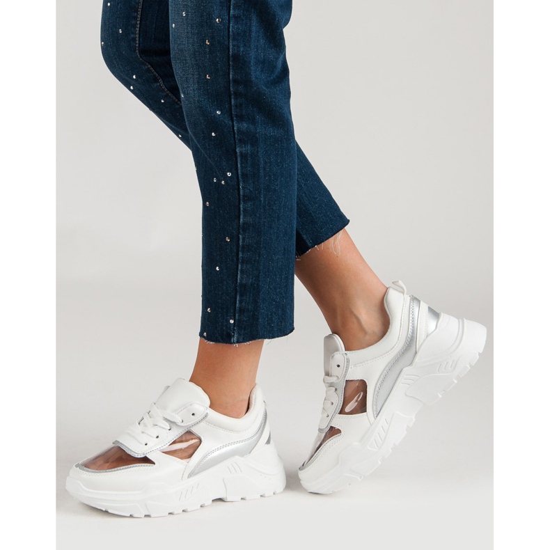 Transparentne Sneakersy białe 1