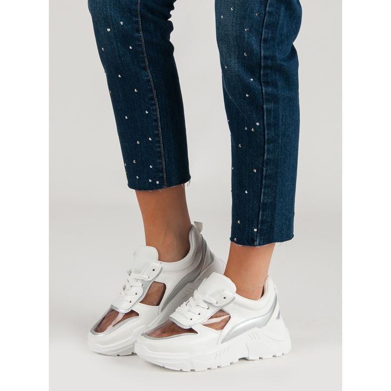 Transparentne Sneakersy białe 2