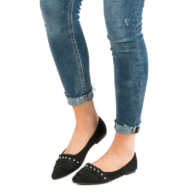 Czarne Baleriny W Szpic 1