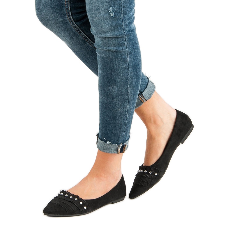 Czarne Baleriny W Szpic 2