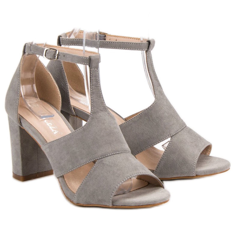 Vinceza Szare Sandałki 2