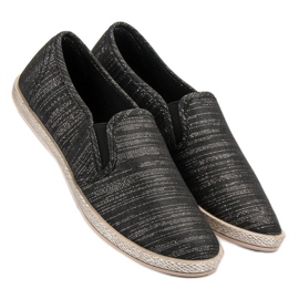 Ideal Shoes Wygodne Slipony czarne 3