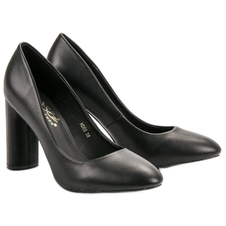 Small Swan Czarne Czółenka Na Słupku 2