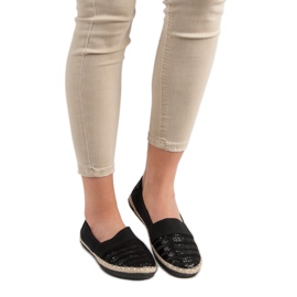 Kayla Błyszczące Espadryle czarne 1