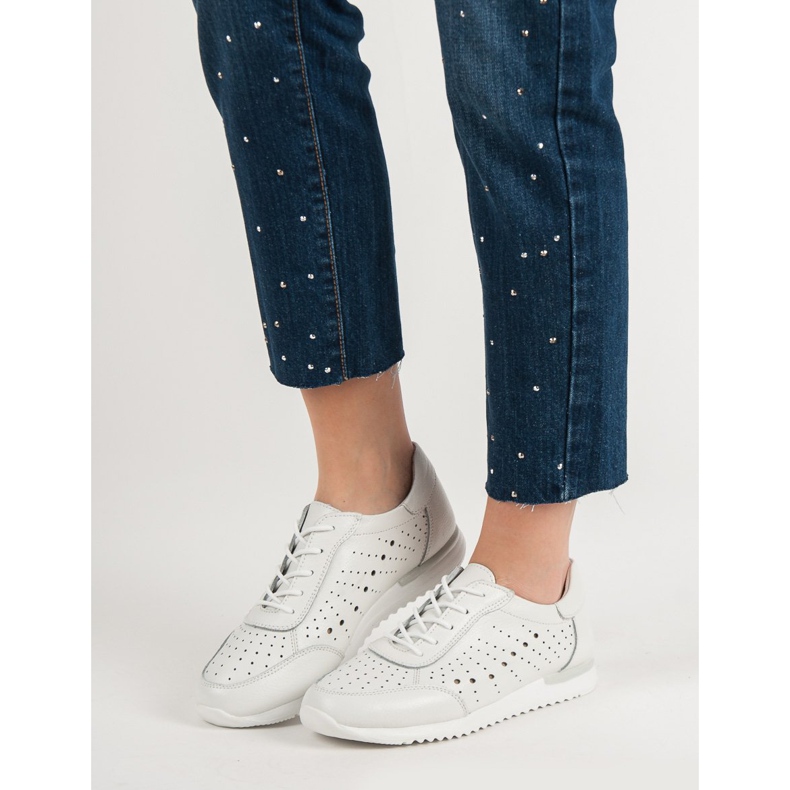 Kylie Białe Skórzane Półbuty 1