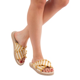 Seastar Klapki W Paski żółte 2