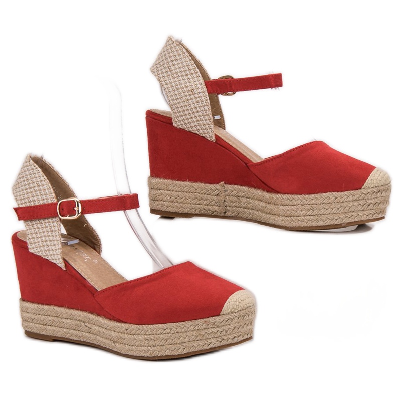 Seastar Espadryle Na Platformie czerwone 1