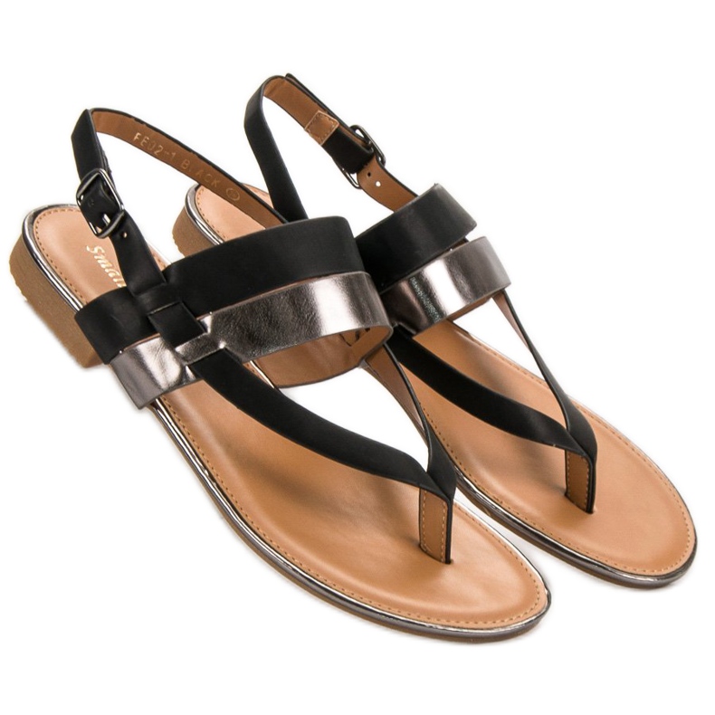 Small Swan Sandały Japonki czarne 2