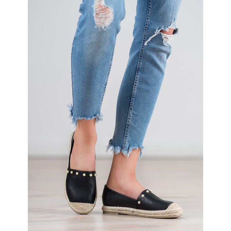 SHELOVET Czarne Espadryle 1
