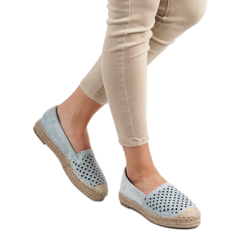 Zamszowe Espadryle VICES niebieskie 2