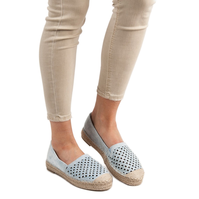 Zamszowe Espadryle VICES niebieskie 1
