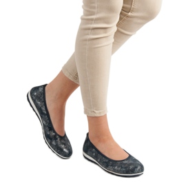 Filippo Skórzane Baleriny niebieskie 1