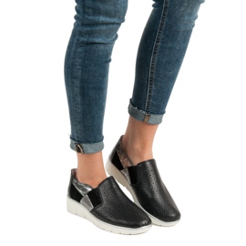 Filippo Czarne Półbuty Slip On 1