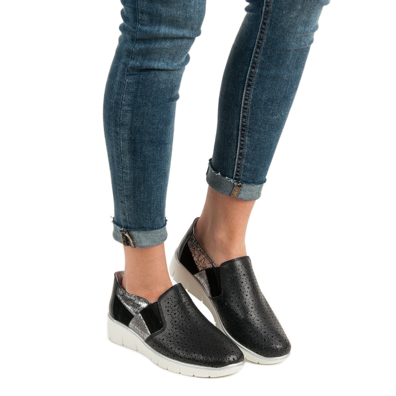 Filippo Czarne Półbuty Slip On 1