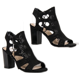 Goodin Modne Czarne Sandałki 2