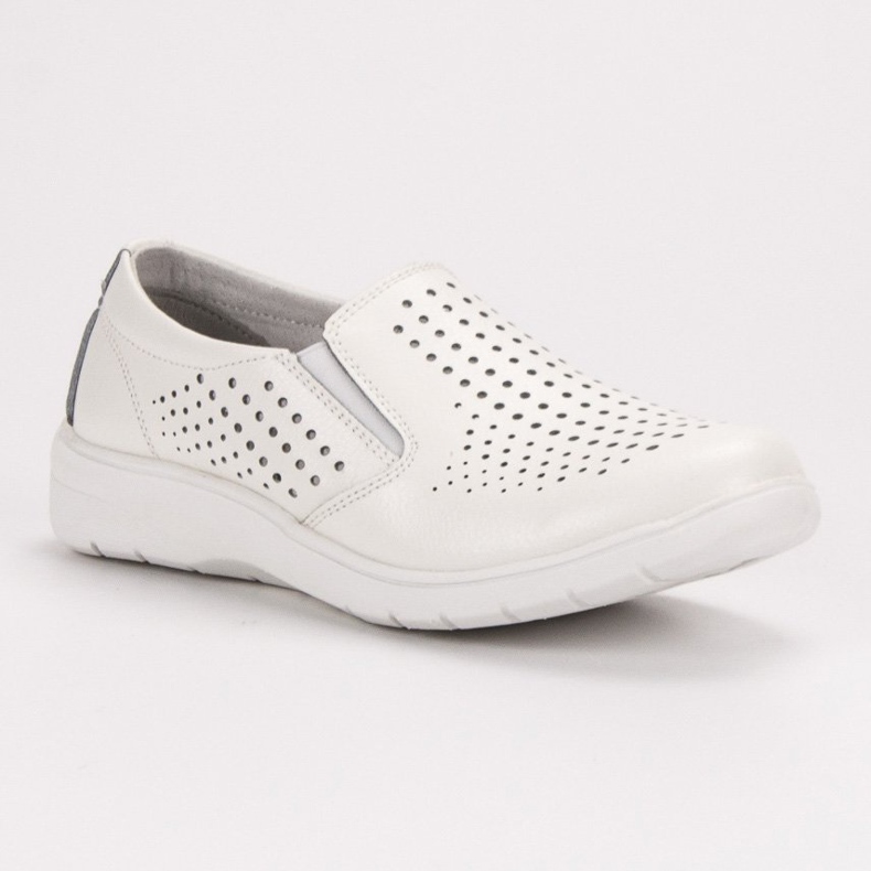 Kylie Białe Skórzane Półbuty 1