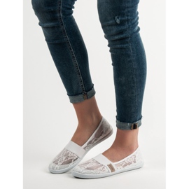 SHELOVET Koronkowe Baleriny białe 1