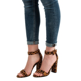 Goodin Sandałki Na Słupku brązowe 2