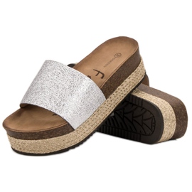 Goodin Klapki Na Platformie szare 2