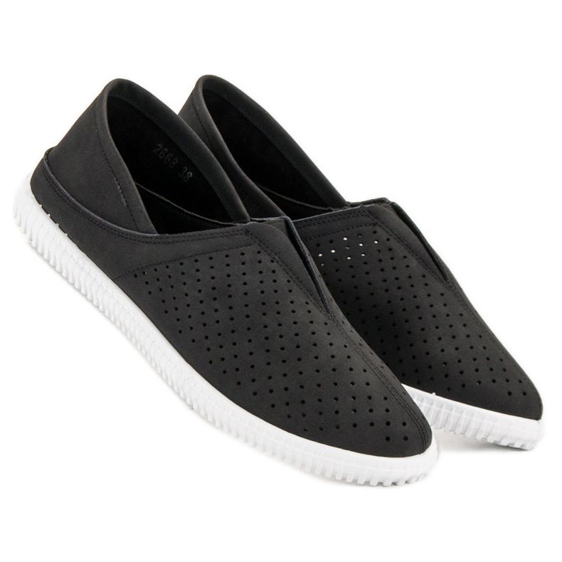 Super Mode Wygodne Trampki Slip On czarne 2