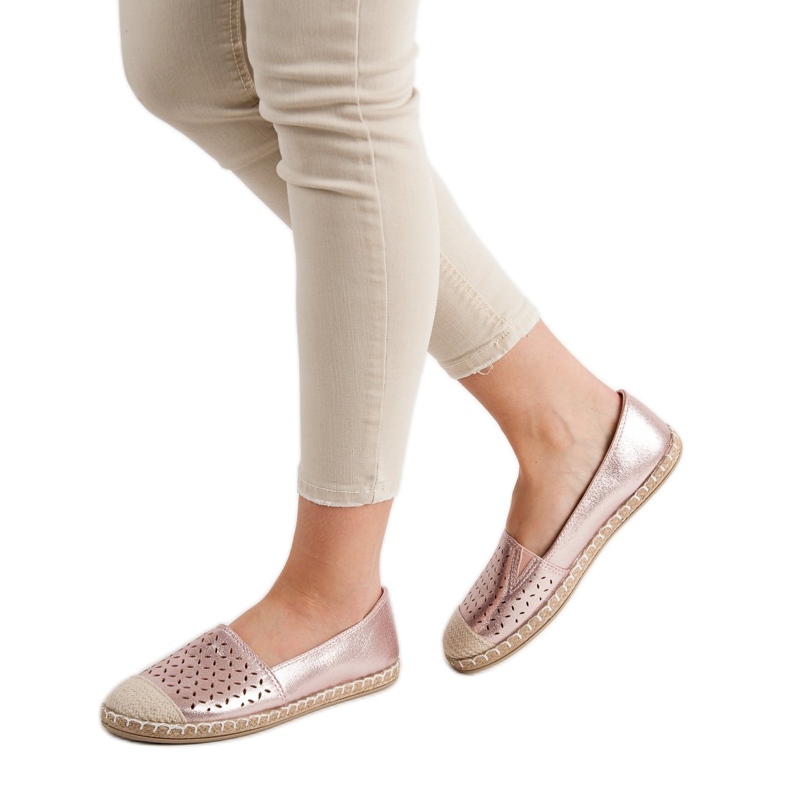 New Tlck Brokatowe Espadryle różowe 1
