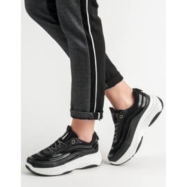 SHELOVET Sneakersy Na Platformie czarne 2