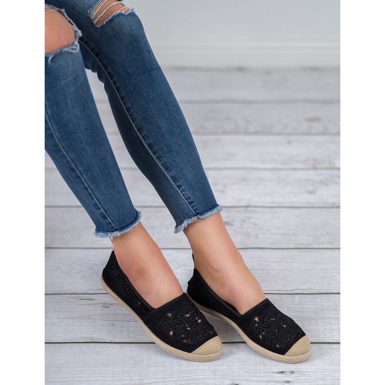 Zamszowe Espadryle VICES czarne 2