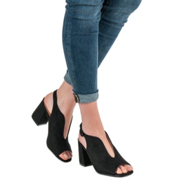 Milaya Zabudowane Sandały czarne 2