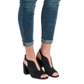 Milaya Zabudowane Sandały czarne 1