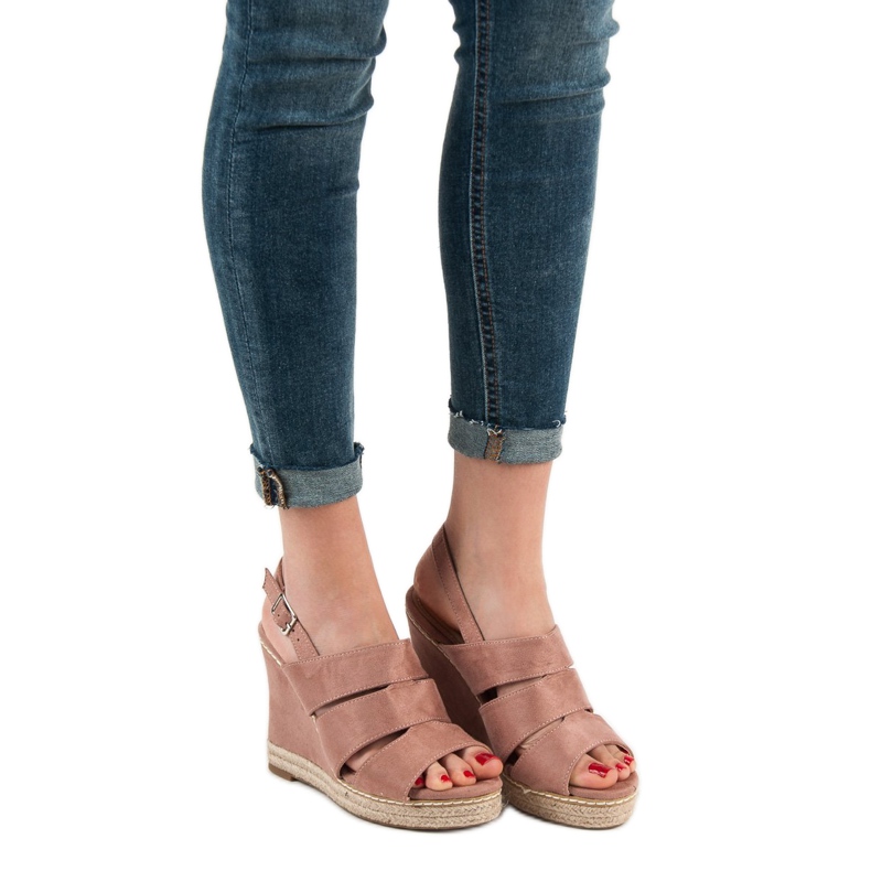 Primavera Pudrowe Sandały różowe 2