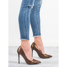 Bestelle Brokatowe Szpilki brązowe 2