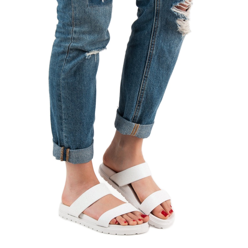 Seastar Błyszczące Klapki białe 1