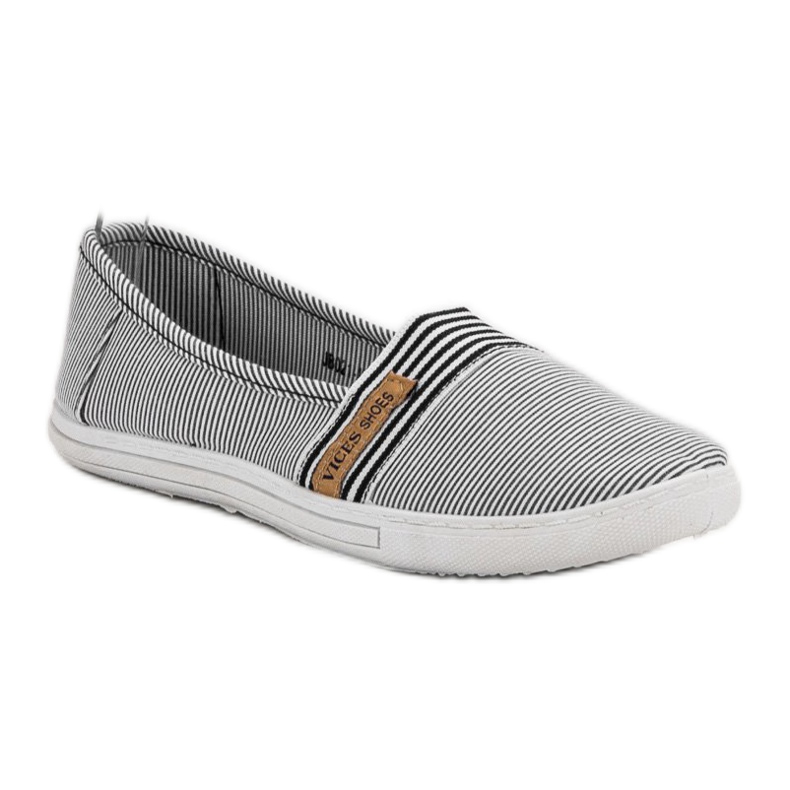 Wygodne Slipony VICES białe czarne 1