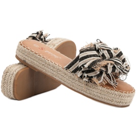 Seastar Klapki W Paski brązowe 1