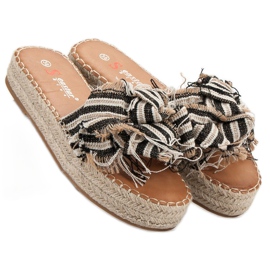 Seastar Klapki W Paski brązowe 2