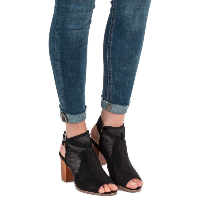 Evento Stylowe Zabudowane Sandały czarne 2