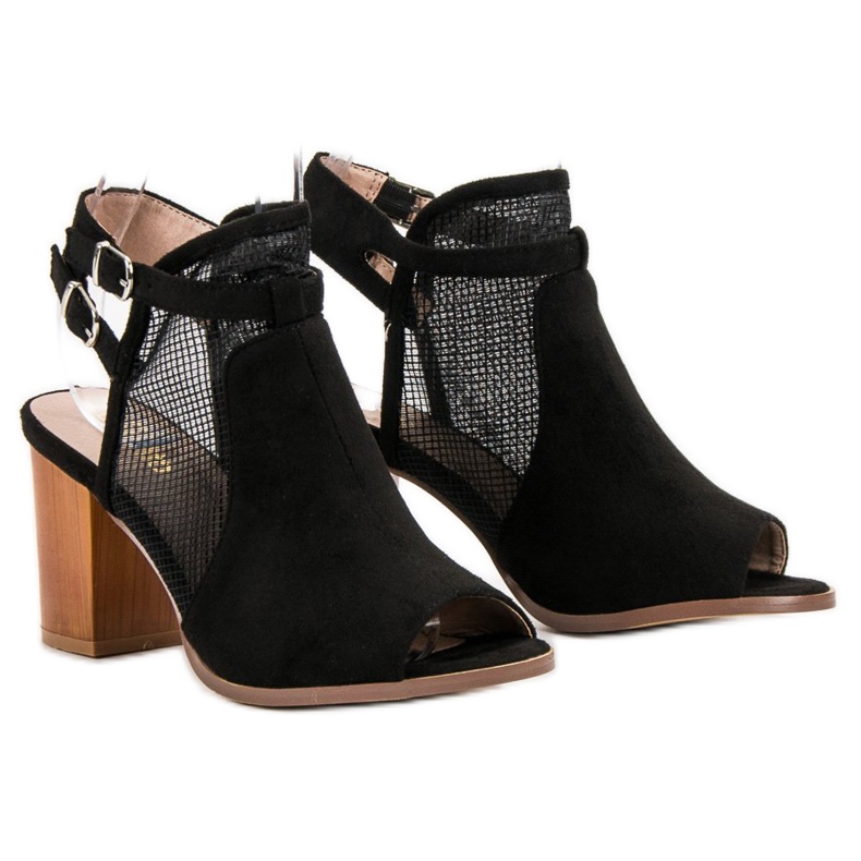Evento Stylowe Zabudowane Sandały czarne 1