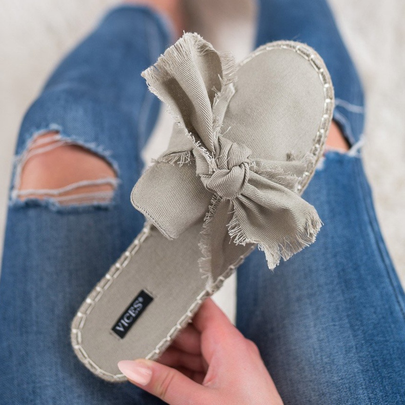 Zabudowane Klapki VICES brązowe 2