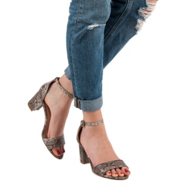 Sandałki Snake Print VICES brązowe 2