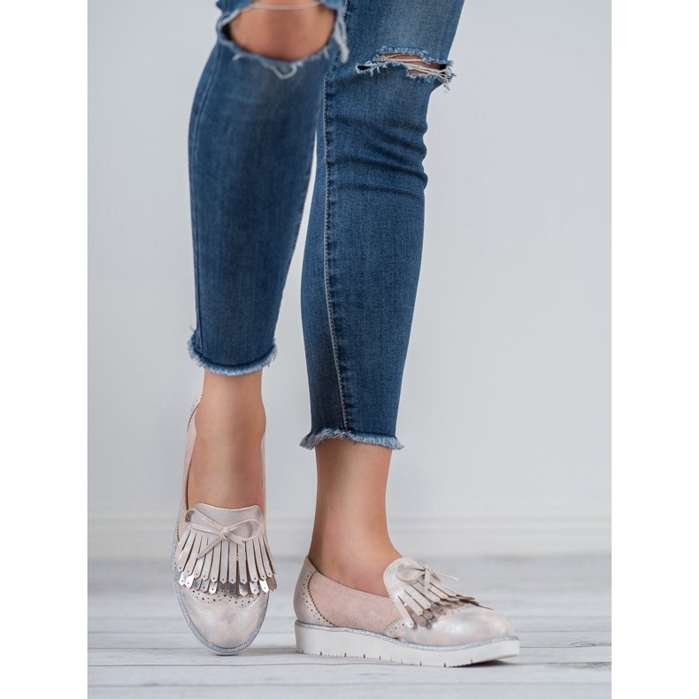 Balada Mokasyny Z Frędzlami różowe 2