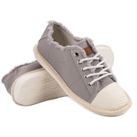 SHELOVET Sznurowane Espadryle żółte 1